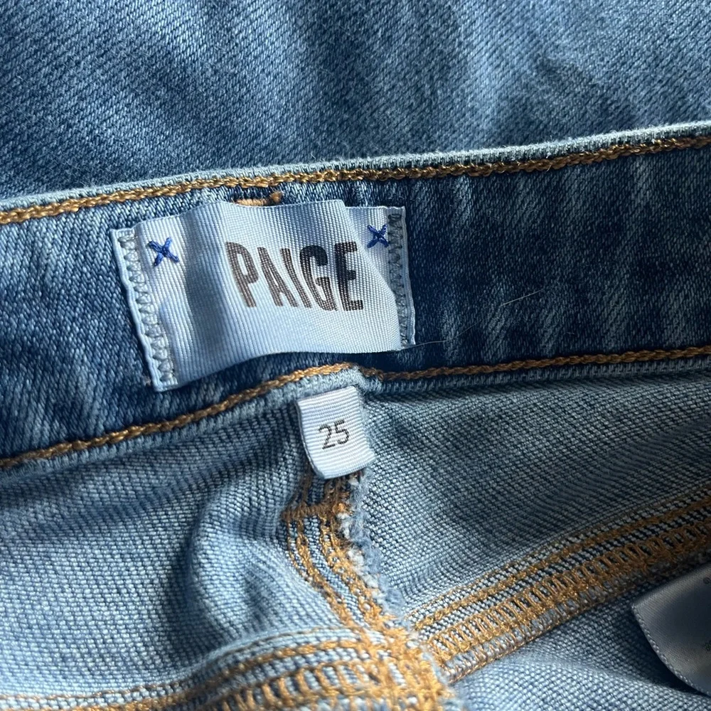 Paige Distressed Blue Hoxton Skinny High Rise Ankle Jeans Size 25